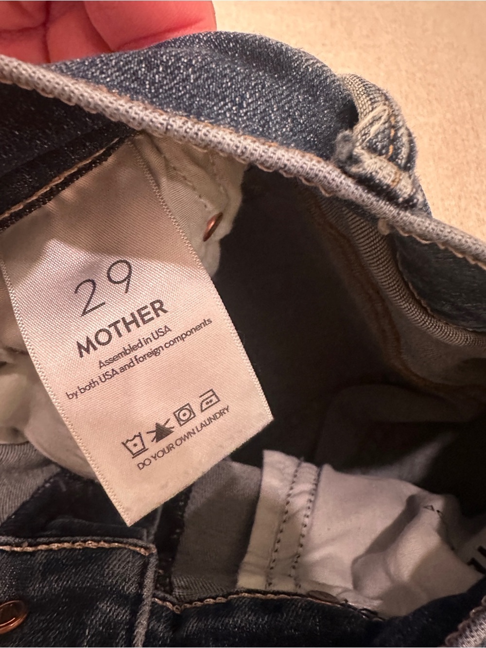 MOTHER Dark Blue Straight-Leg Women's Jeans - Picture 3 of 4
